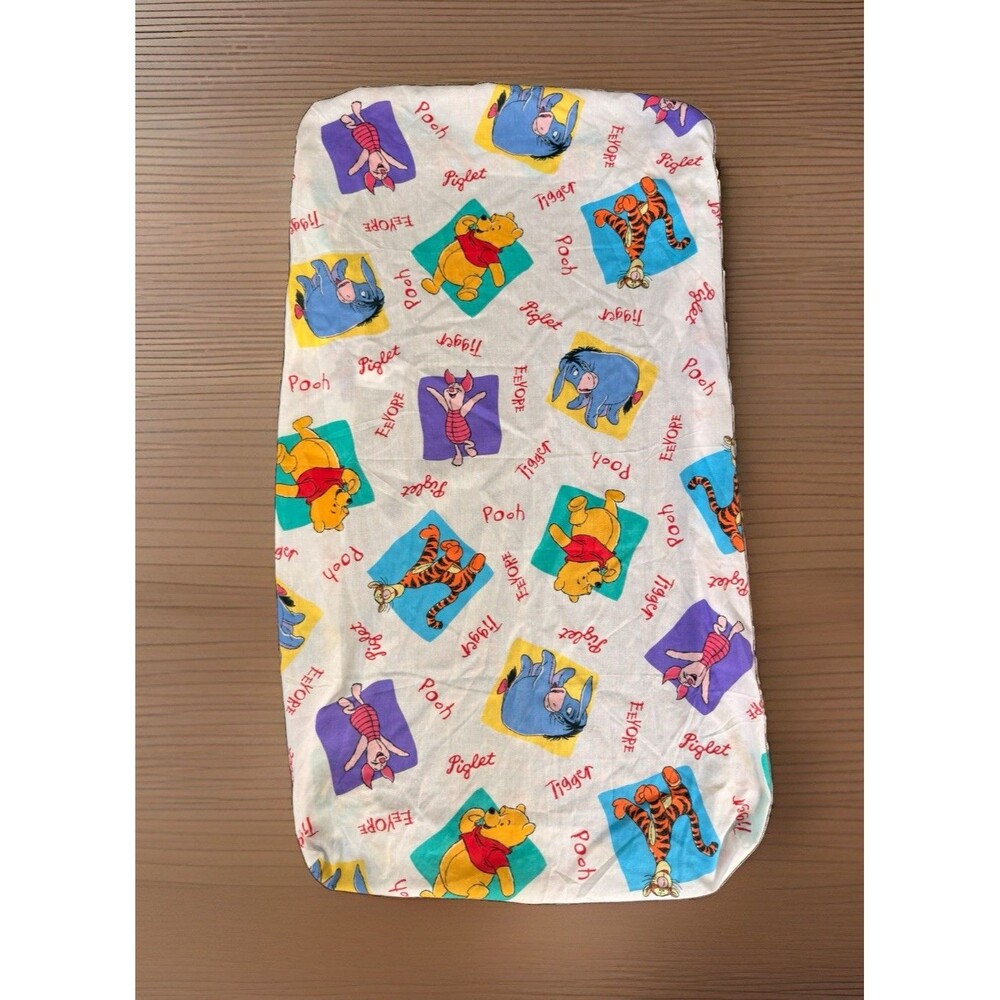 Disney Winnie The Pooh Fitted Crib Sheet 1996 Piglet Tigger Eeyore Vintage